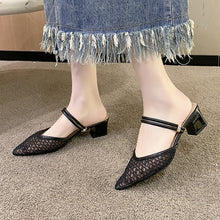 Load image into Gallery viewer, Point Toe Block Heel Sandals