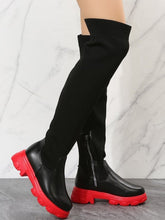 Load image into Gallery viewer, PU Leather Round Toe Platform Boots