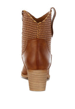 Load image into Gallery viewer, Big Mood Raffia &amp; Faux Leather Cowboy Boots