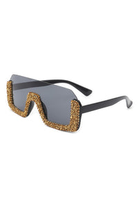 Half Frame Oversize Sunglasses
