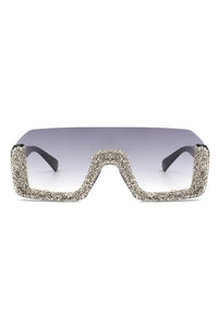 Half Frame Oversize Sunglasses