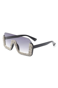 Half Frame Oversize Sunglasses