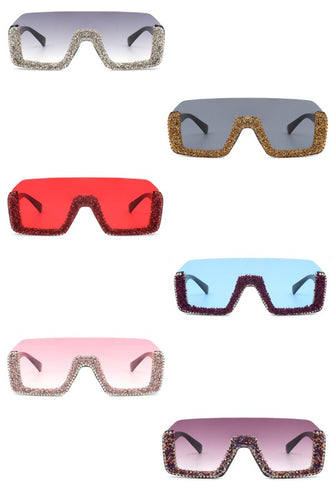 Half Frame Oversize Sunglasses