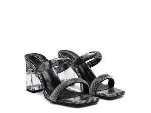 KRYPTON Clear Block Marble Sandal