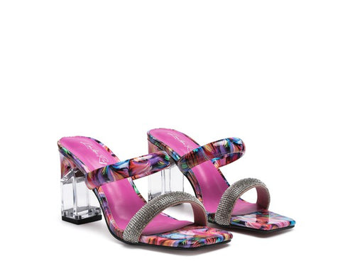 KRYPTON Clear Block Marble Sandal
