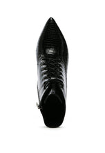Load image into Gallery viewer, ESCALA CROC LACE-UP STILETTO BOOT