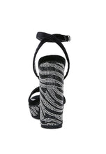 Load image into Gallery viewer, ZIRCON Diamante Block Heel Sandals