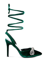 Load image into Gallery viewer, Big Treat Rhinestone Lace Up Sandals