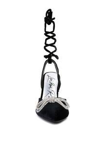 Big Treat Rhinestone Lace Up Sandals