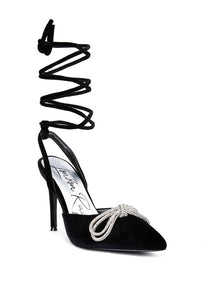 Big Treat Rhinestone Lace Up Sandals