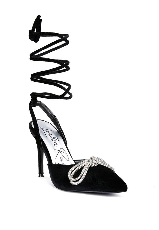 Big Treat Rhinestone Lace Up Sandals