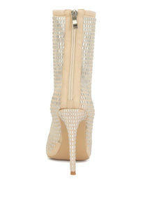 Fortunate Rhinestone Mesh Boots