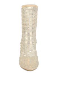 Fortunate Rhinestone Mesh Boots