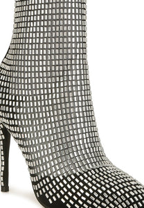 Fortunate Rhinestone Mesh Boots