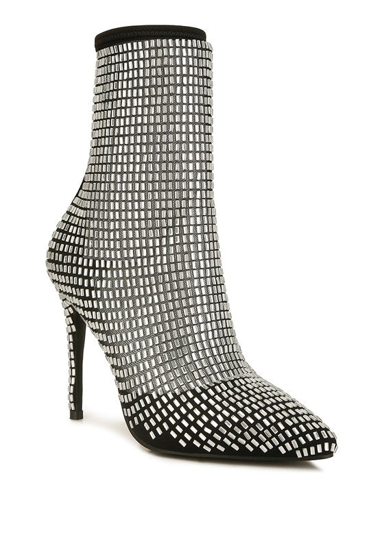 Fortunate Rhinestone Mesh Boots