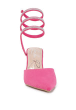 Load image into Gallery viewer, Elvira Rhinestone Strap Up Sandals