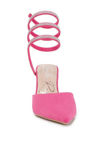 Elvira Rhinestone Strap Up Sandals