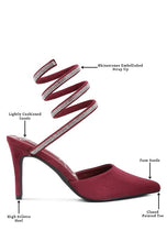 Load image into Gallery viewer, Elvira Rhinestone Strap Up Sandals