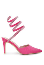 Load image into Gallery viewer, Elvira Rhinestone Strap Up Sandals