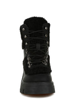 Load image into Gallery viewer, Wellerman Faux Fur Detail Chunky Hiker Boots