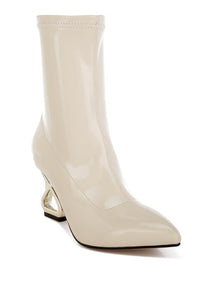 Gaias Fantasy Heel Patent Faux Leather Boots