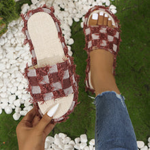 Load image into Gallery viewer, Fringe Checkered Platform Sandals