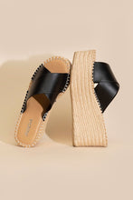 Load image into Gallery viewer, Partner-s Raffia Platform slides