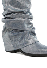 Load image into Gallery viewer, Capella Fold-Over Slouchy Denim Boot