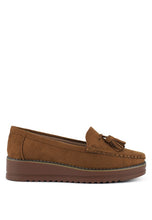 Load image into Gallery viewer, Daiki Platform Lug Sole Tassel Loafers