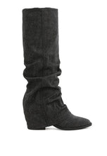 Load image into Gallery viewer, Capella Fold-Over Slouchy Denim Boot