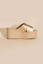 Load image into Gallery viewer, Partner-s Raffia Platform slides