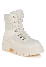 Load image into Gallery viewer, Wellerman Faux Fur Detail Chunky Hiker Boots