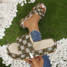 Load image into Gallery viewer, Fringe Checkered Platform Sandals