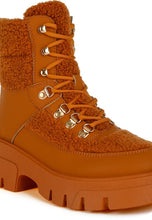 Load image into Gallery viewer, Wellerman Faux Fur Detail Chunky Hiker Boots