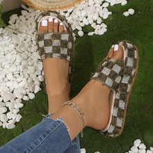 Load image into Gallery viewer, Fringe Checkered Platform Sandals