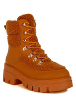 Load image into Gallery viewer, Wellerman Faux Fur Detail Chunky Hiker Boots