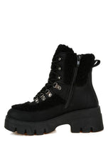 Load image into Gallery viewer, Wellerman Faux Fur Detail Chunky Hiker Boots