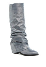 Load image into Gallery viewer, Capella Fold-Over Slouchy Denim Boot