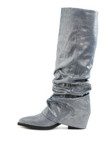 Load image into Gallery viewer, Capella Fold-Over Slouchy Denim Boot