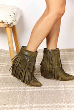 Load image into Gallery viewer, Tassel Wedge Heel Ankle Booties